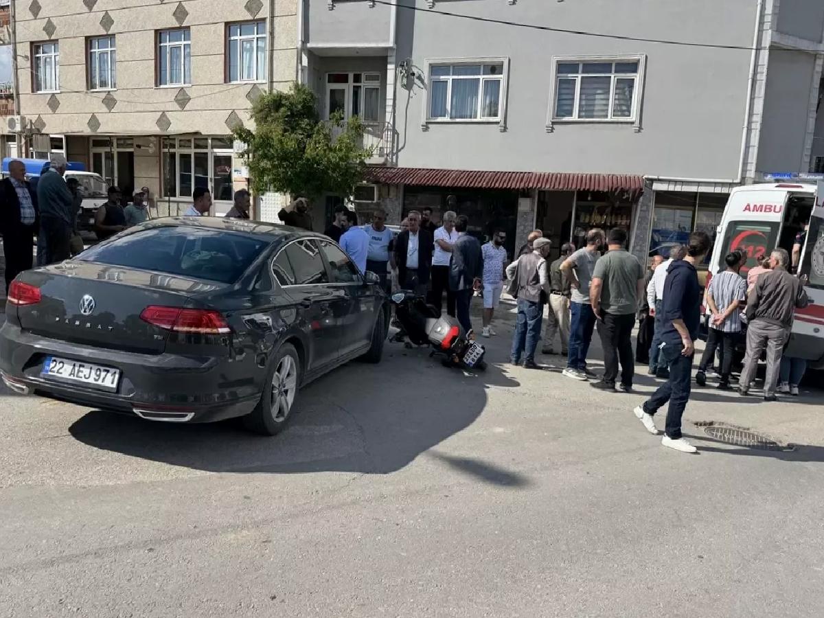 Edirne’de Trafik Kazası: Motosiklet Sürücüsü Yaralandı