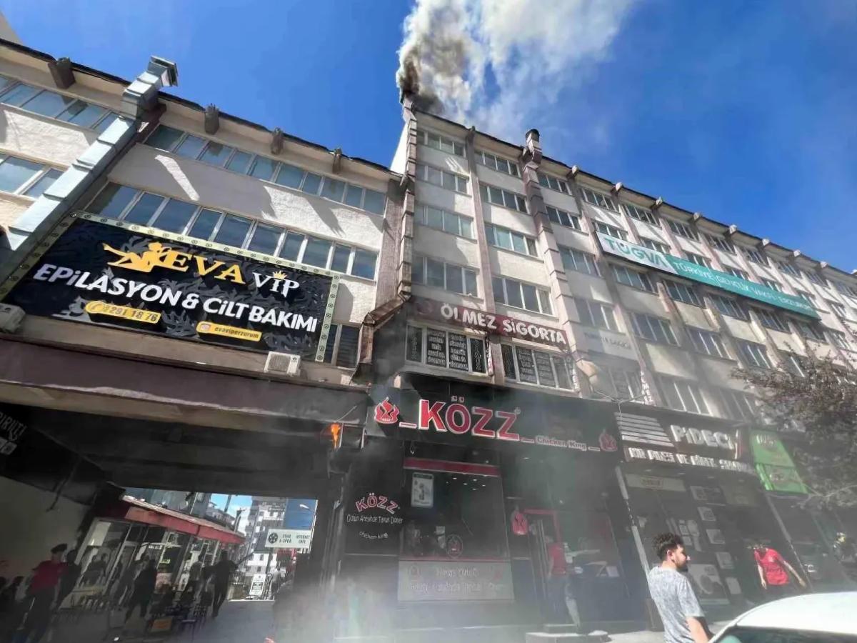 Erzurum’da Bacadan Yangın Çıktı