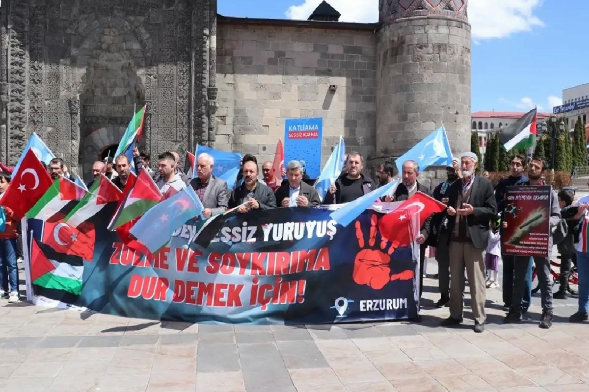 Erzurum’da sağlık çalışanları 77 haftadır Gazze için yürüyor