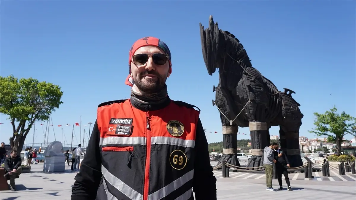 Fatih Sultan Mehmet’i anmak için yola çıkan motosikletliler Çanakkale’de buluştu