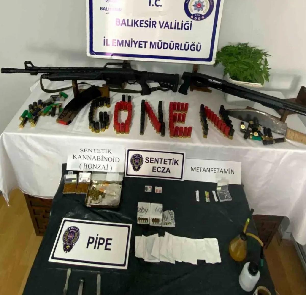 Gönen’de Uyuşturucu ve Silah Operasyonu