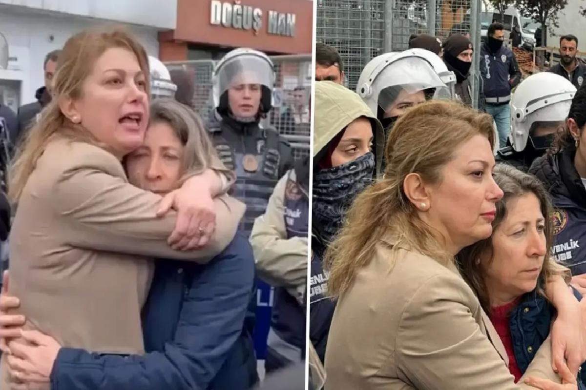 Gözaltına alınmak istenen muhtara sıkı sıkı sarıldı: Onu size vermeyeceğim