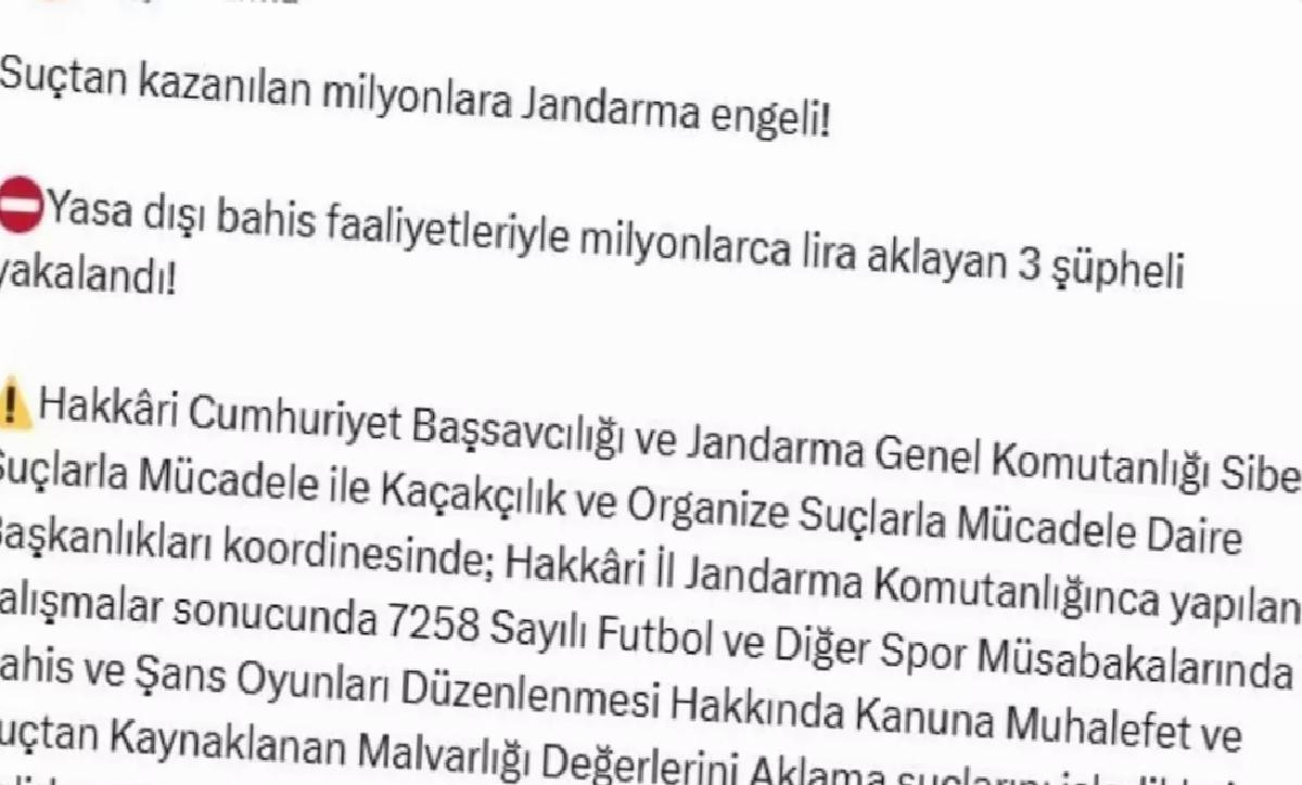 Hakkari’de Yasa Dışı Bahis Operasyonu