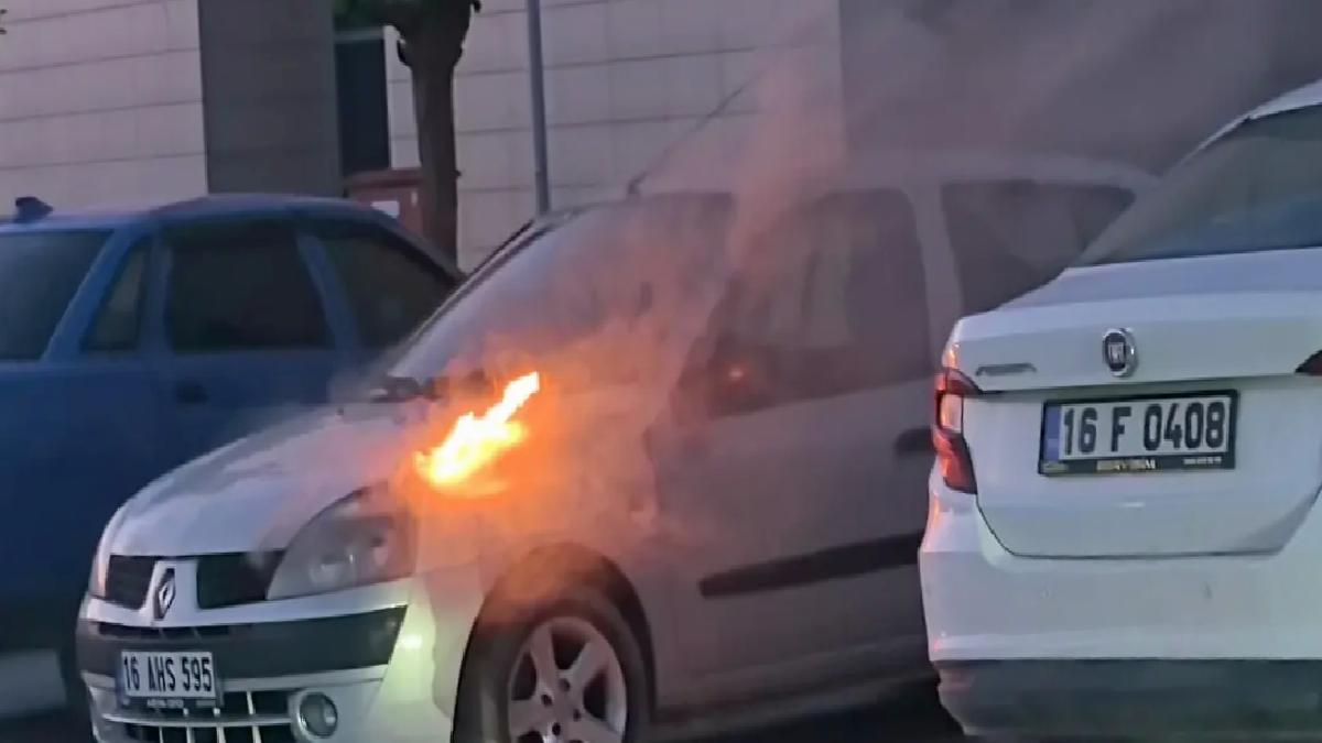İnegöl’de Hastane Önünde Yangın Paniği