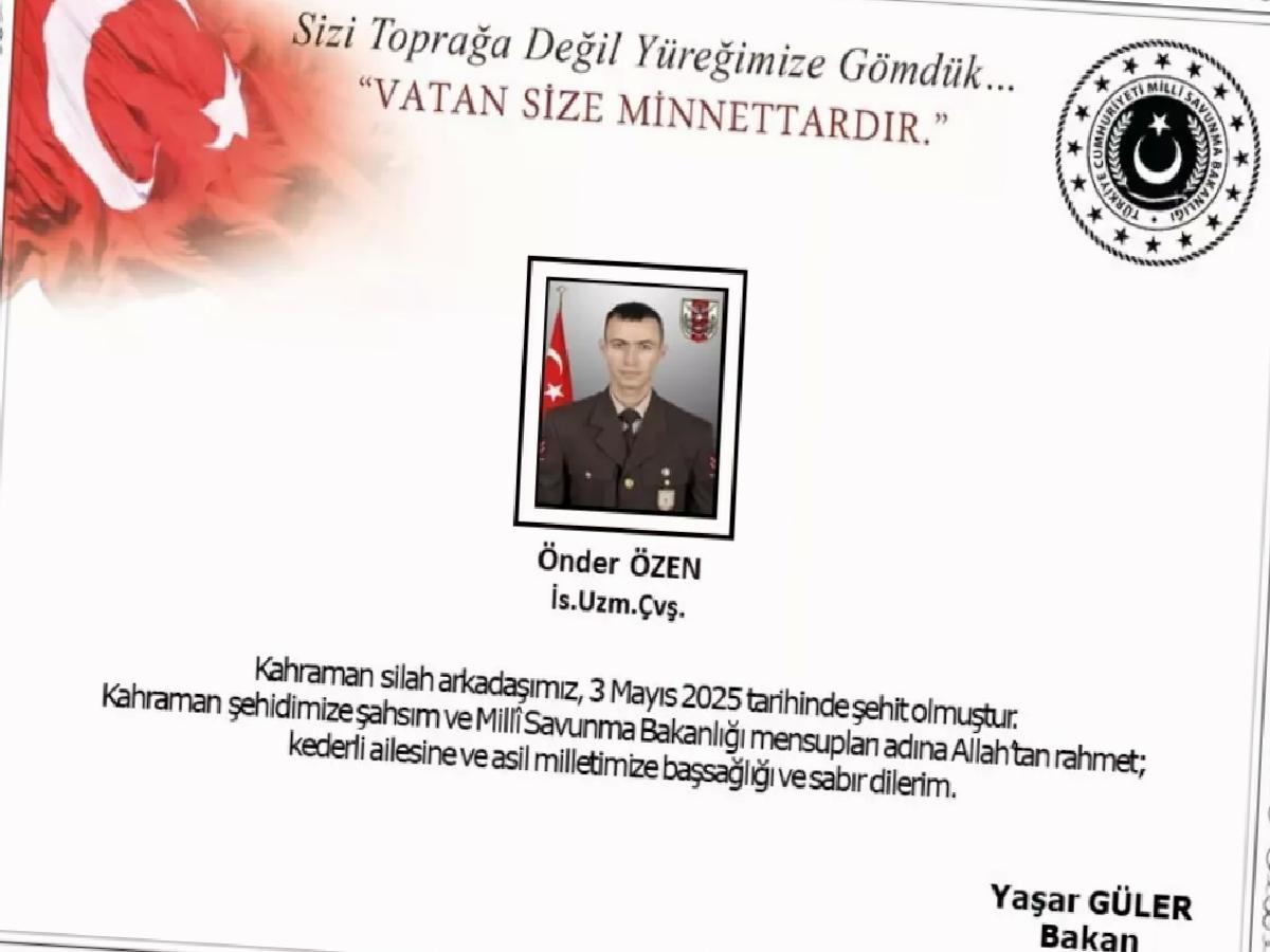 Irak’ın kuzeyindeki Pençe- Operasyon bölgesinde mayına basan uzman çavuş şehit oldu (2)