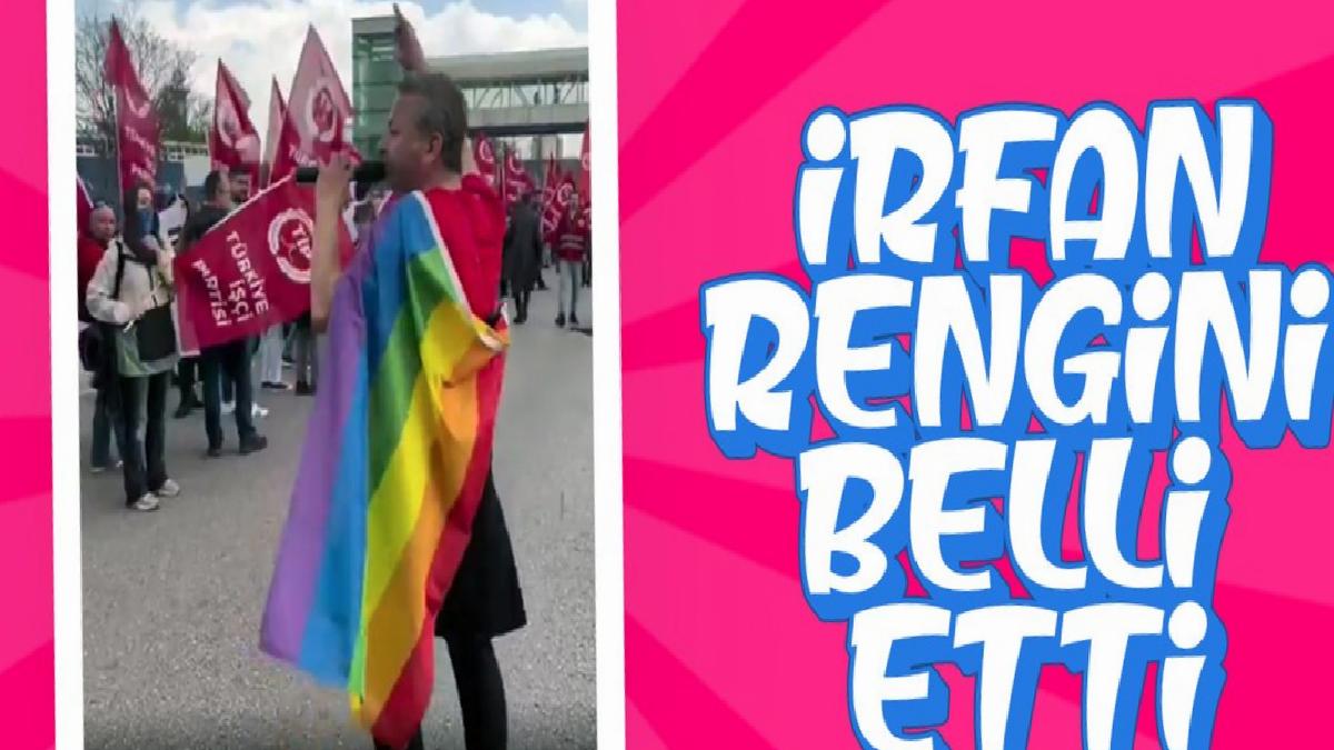 İrfan Değirmenci, 1 Mayıs kutlamalarına LGBT bayrağıyla katıldı