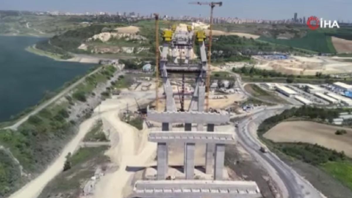 Kanal İstanbul’un ilk köprüsünün ayakları 100 metreyi aştı