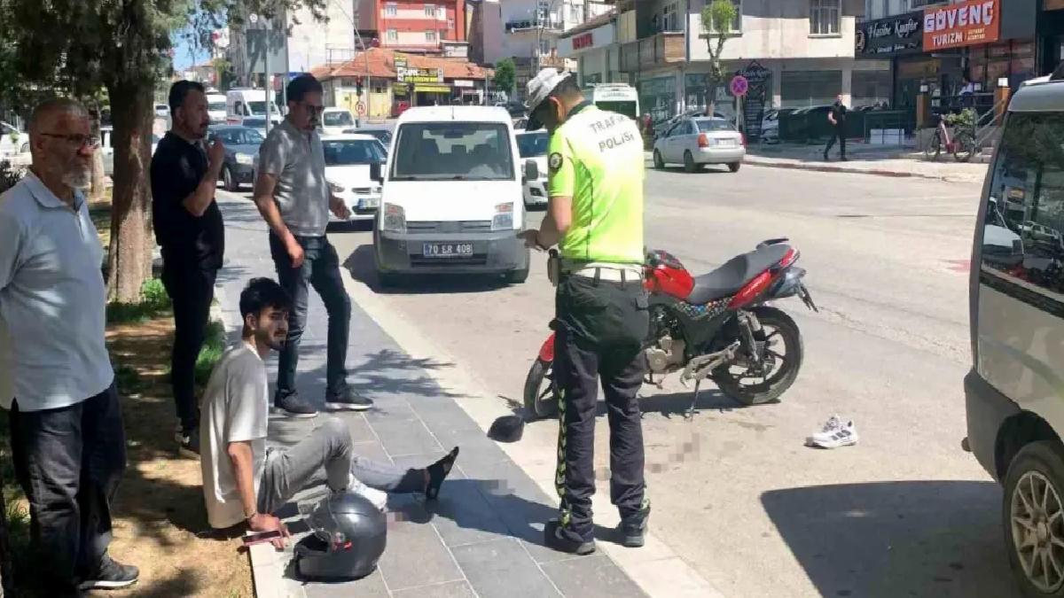 Karaman’da Motosiklet Kazası: Sürücü Yaralandı
