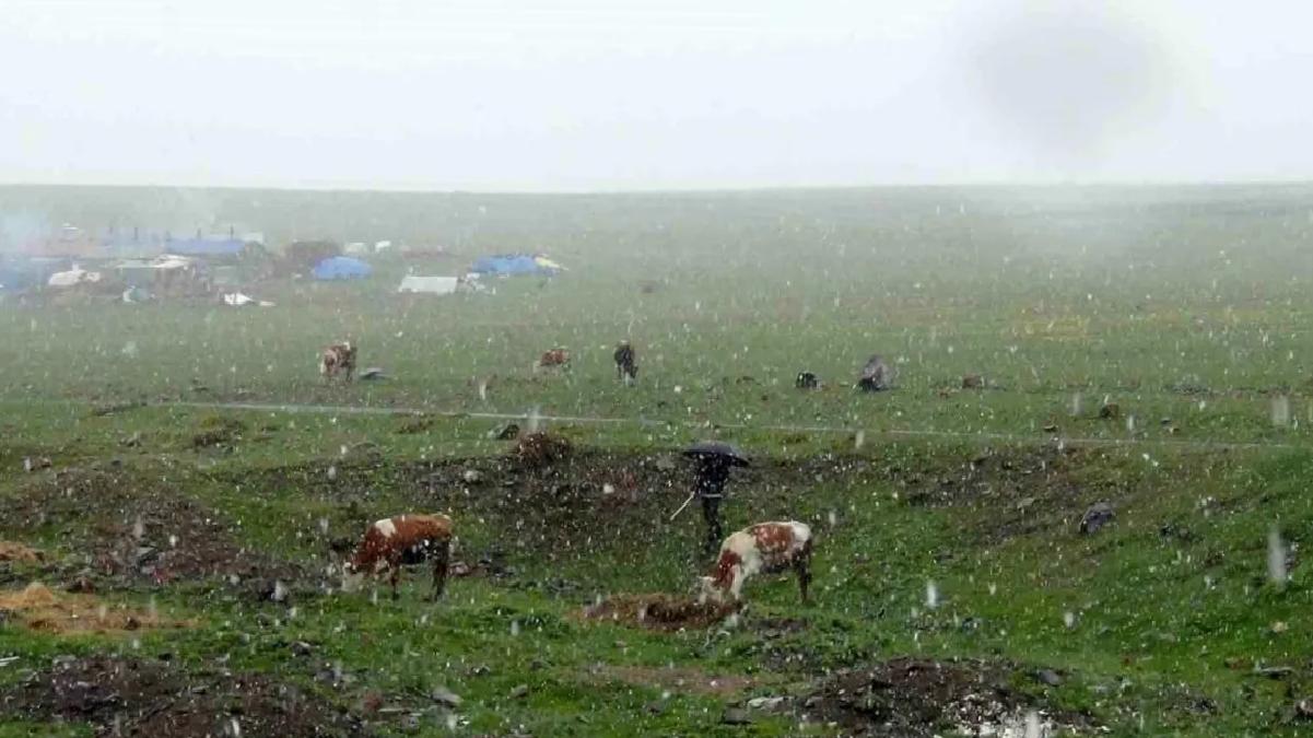 Kars’ta Mayıs’ta Kar Yağışı Şaşırttı