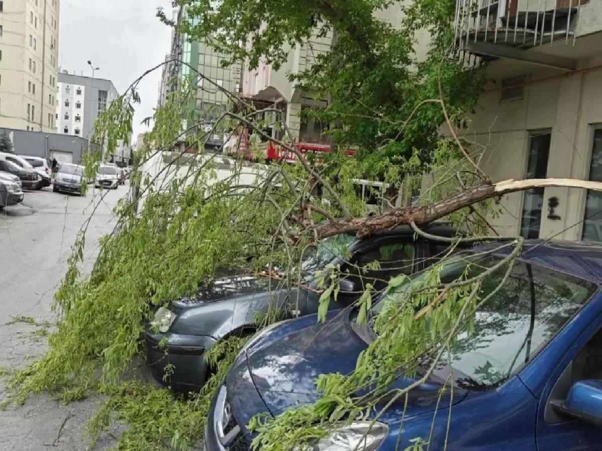 Kayseri’de Rüzgar Otomobilleri Vurdu