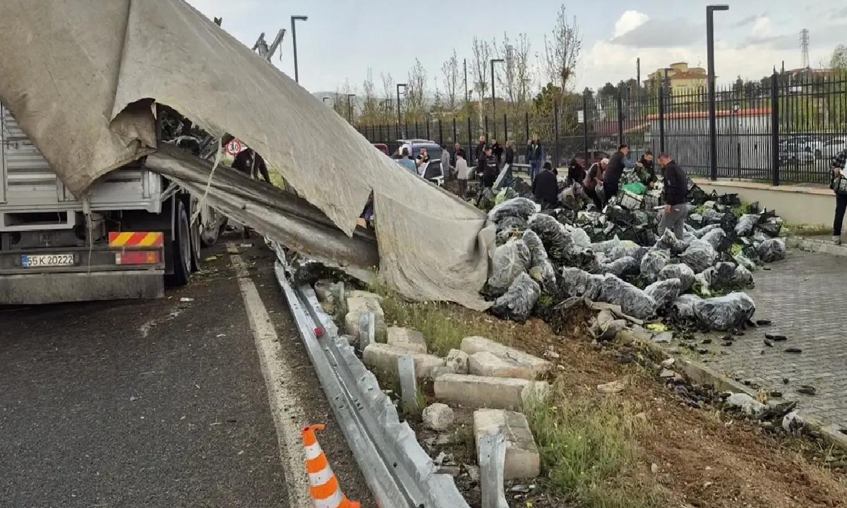 Kırıkkale’de Tır Devrildi, Sürücü Yaralandı