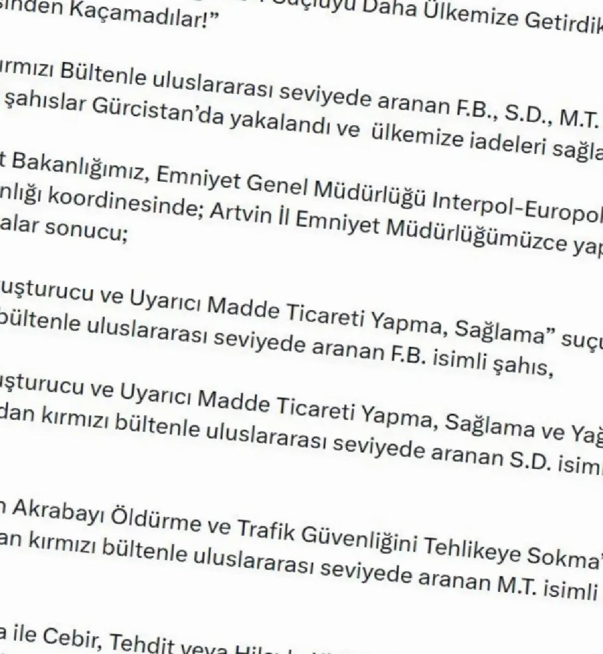 Kırmızı Bültenle Aranan 4 Suçlu Yakalandı