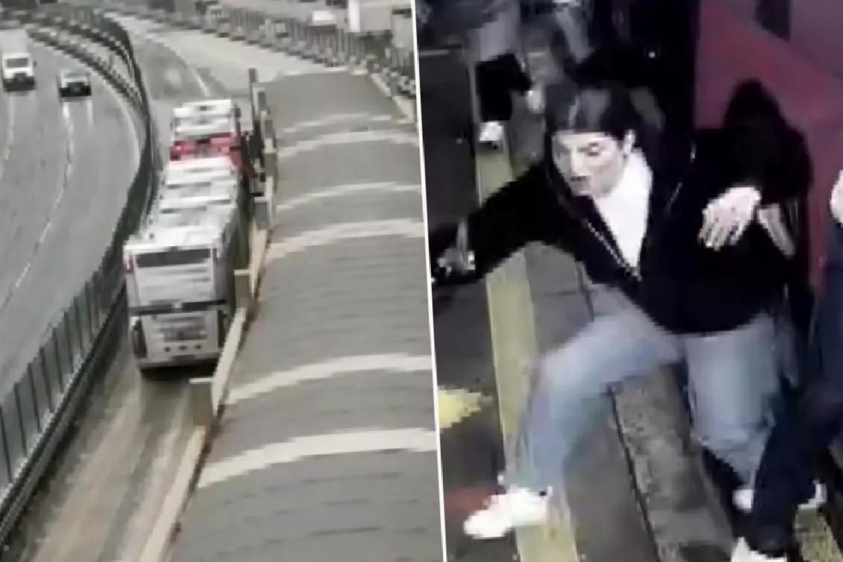 Korkunç kaza kamerada! Metrobüsten durağa böyle fırladılar