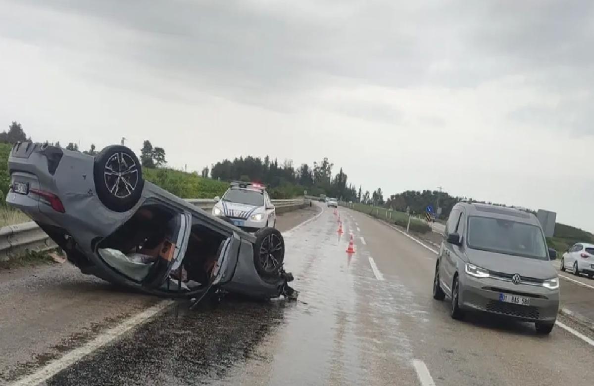Kozan’da Otomobil Takla Attı: 4 Yaralı