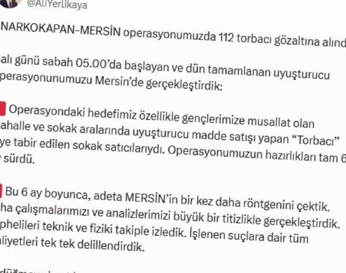 Mersin’de Narkokapan Operasyonu: 112 Uyuşturucu Satıcısı Yakalandı
