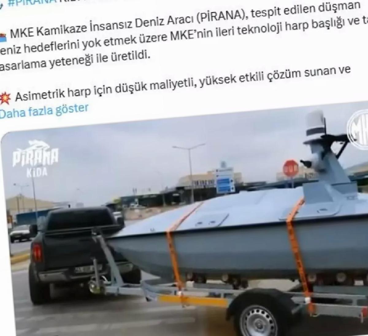MKE’den Kamikaze Deniz Aracı: PİRANA KİDA