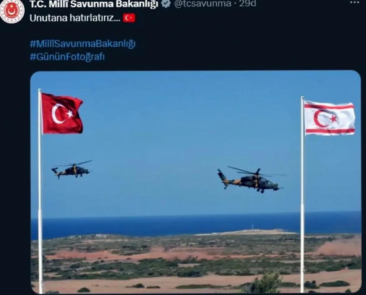 MSB’den KKTC ve Türk Bayrağı Paylaşımı