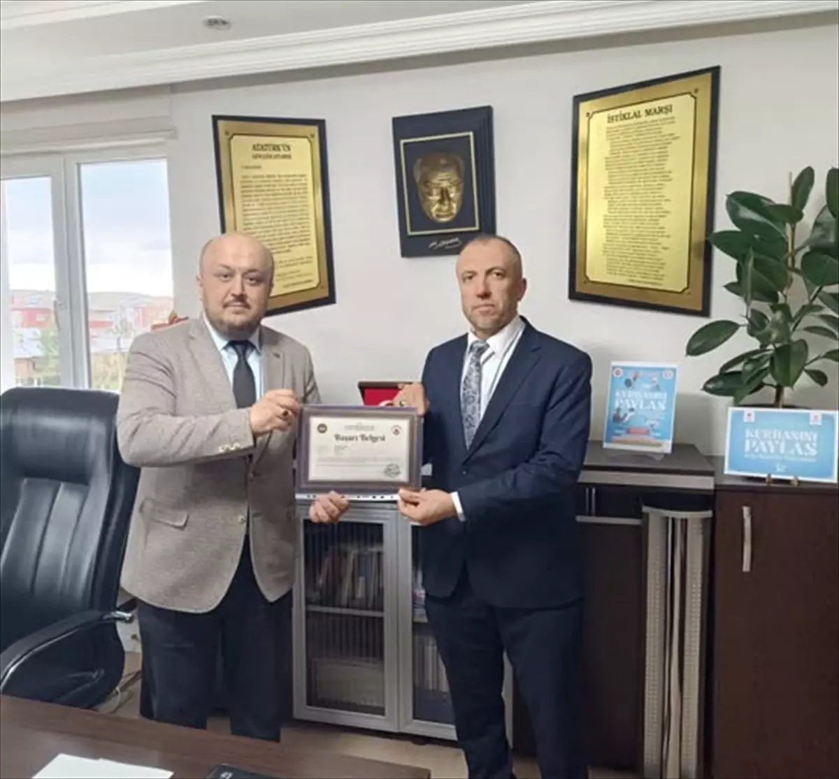 Murat Güveç’e Diyanet’ten Başarı Belgesi