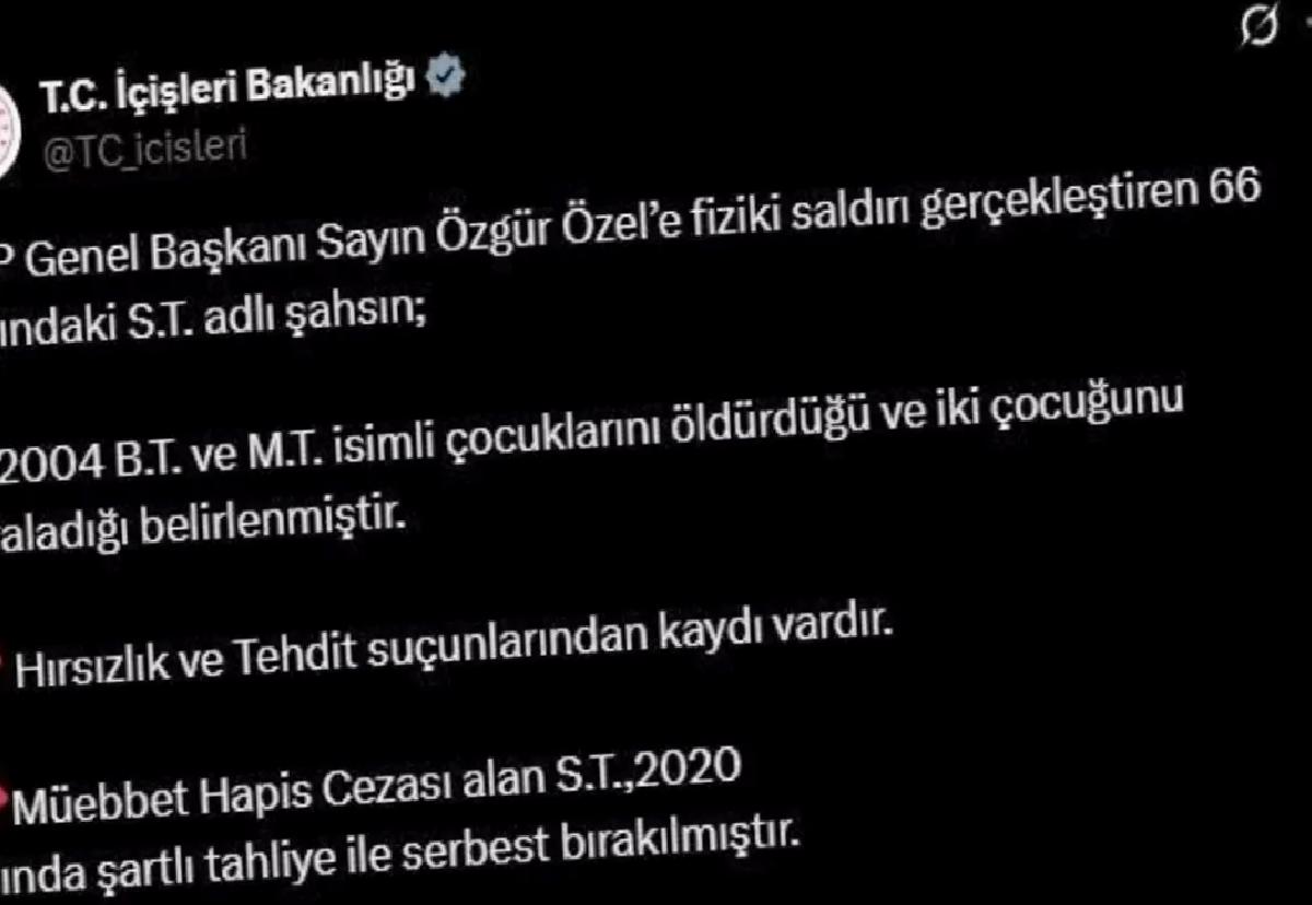 Özgür Özel’e Saldıran Şahıs Serbest Bırakıldı