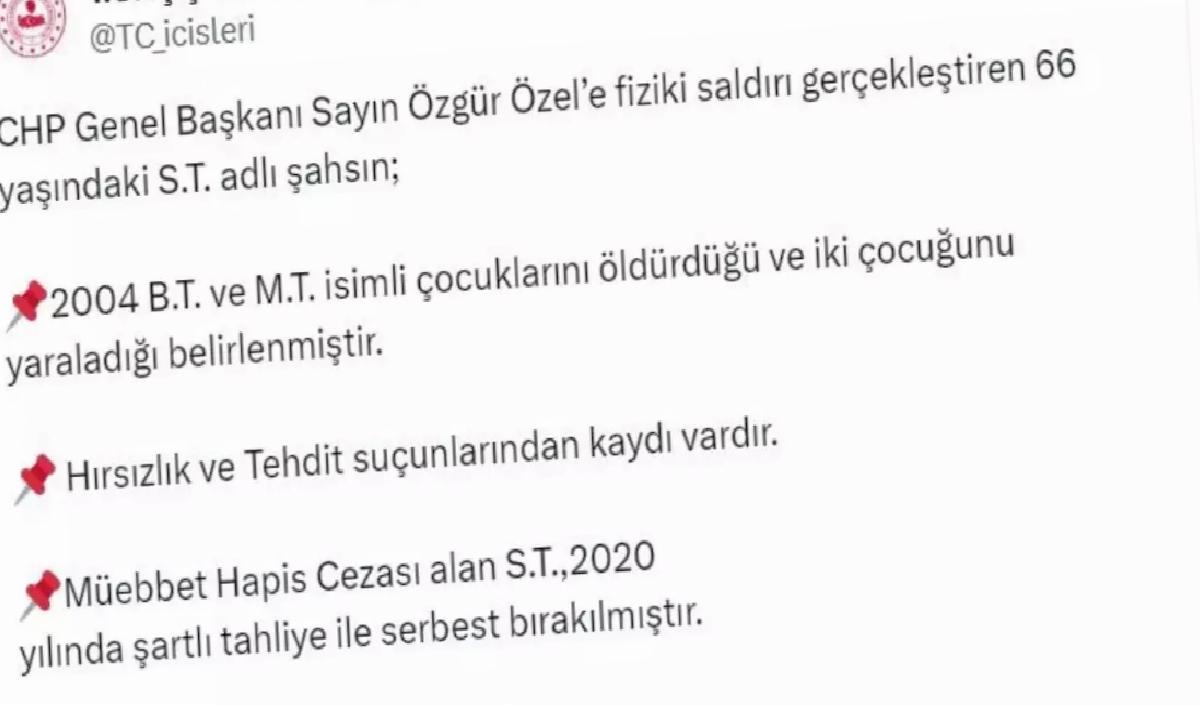 Özgür Özel’e Saldıran Şahısın Geçmişi