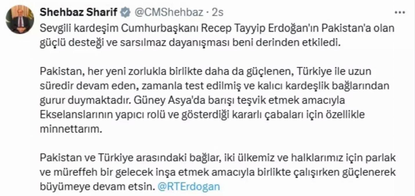 Pakistan Başbakanı Şahbaz Şerif: Türkiye ile Kalıcı Kardeşlik Bağlarından Gurur Duyuyoruz