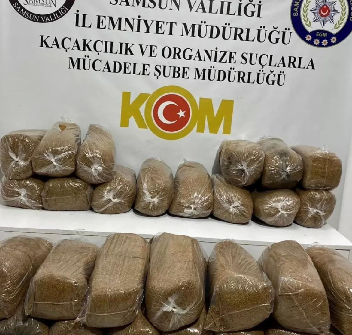 Samsun’da 145 kg Kaçak Tütün Ele Geçirildi