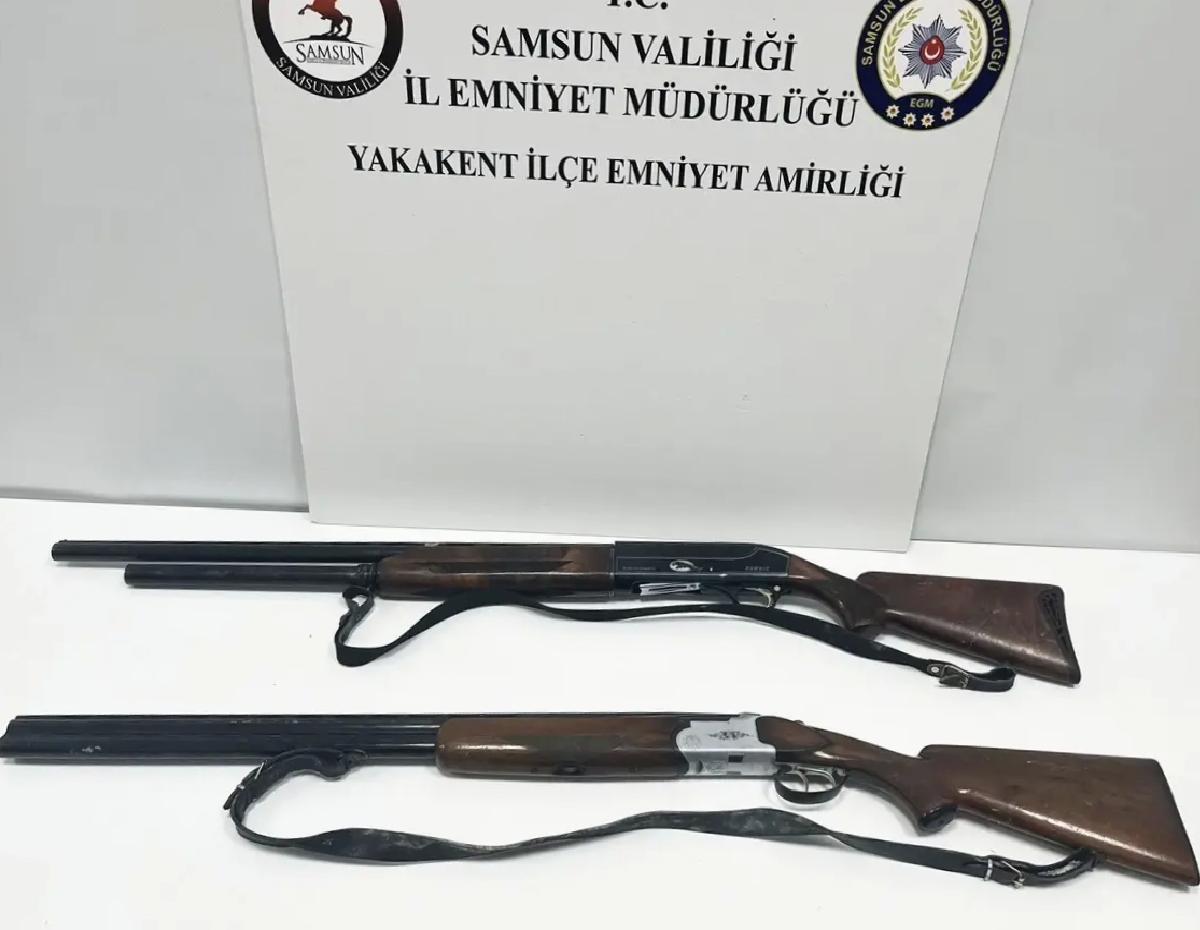 Samsun’da Araçta Ruhsatsız Tüfek Ele Geçirildi