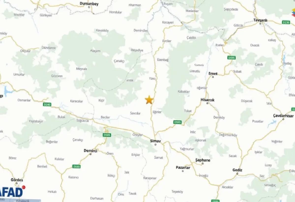 Simav’da 4 Büyüklüğünde Deprem