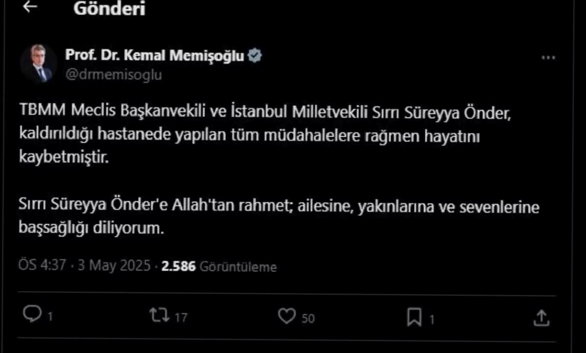 Sırrı Süreyya Önder’in Vefatı