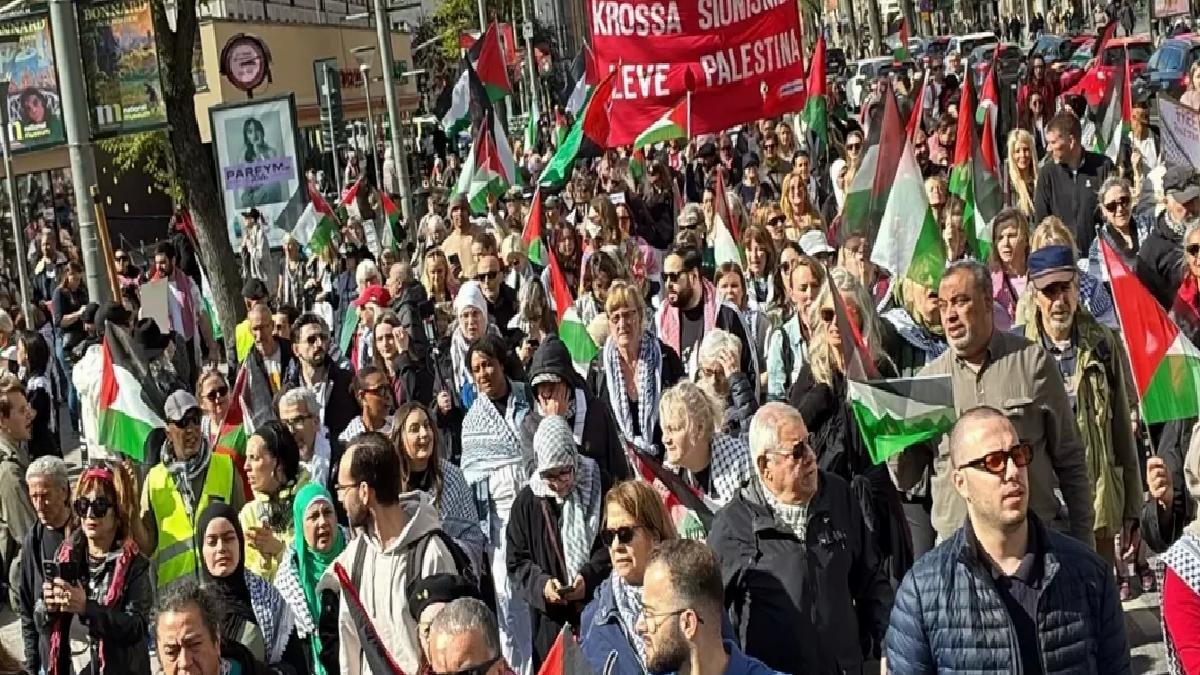 Stockholm’de Filistin İçin Protesto