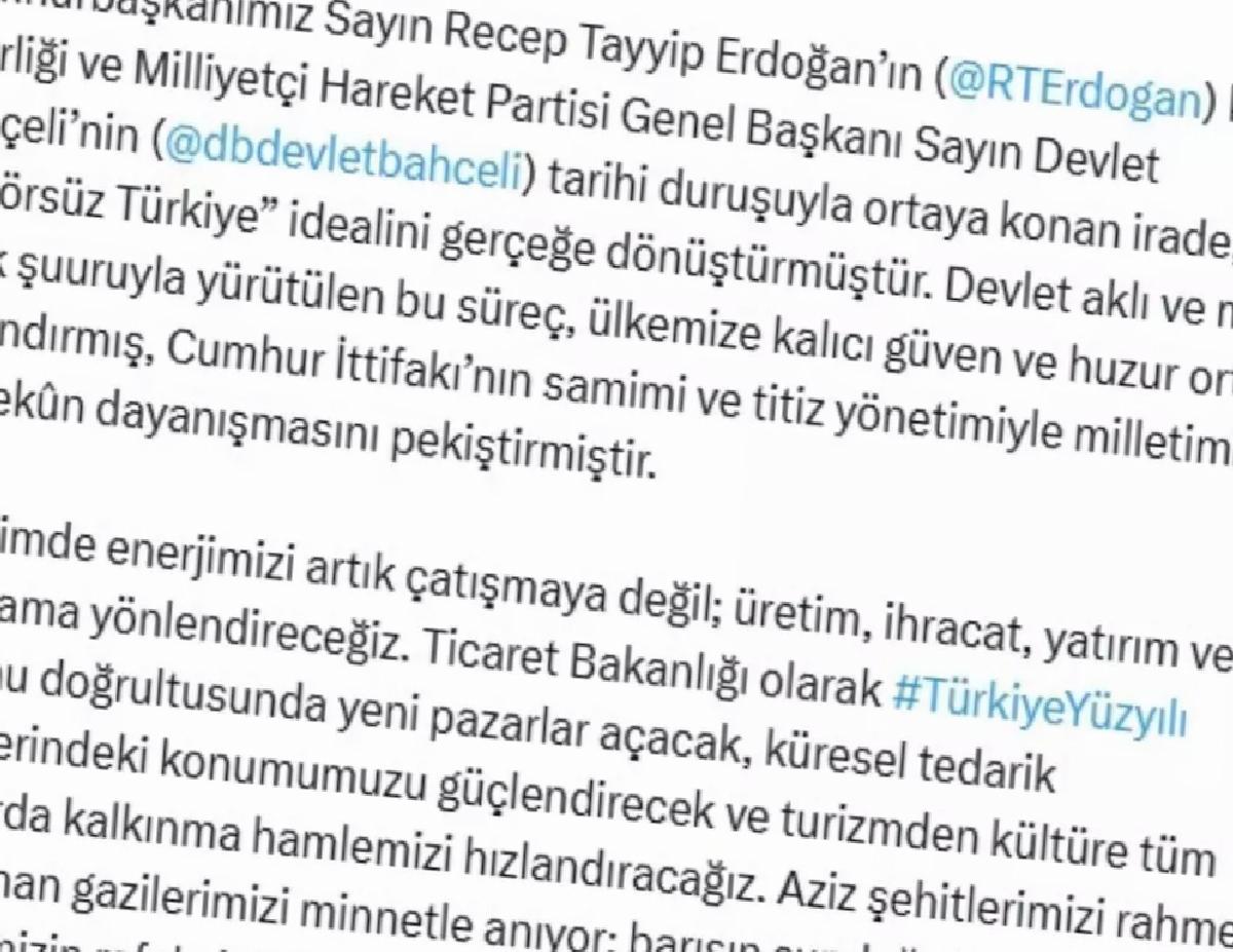 Ticaret Bakanı Bolat: ‘Enerjimizi artık üretime yönlendireceğiz’