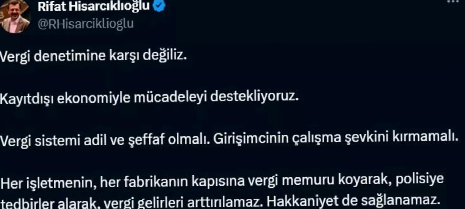 TOBB Başkanı’ndan Vergi Sistemi Vurgusu
