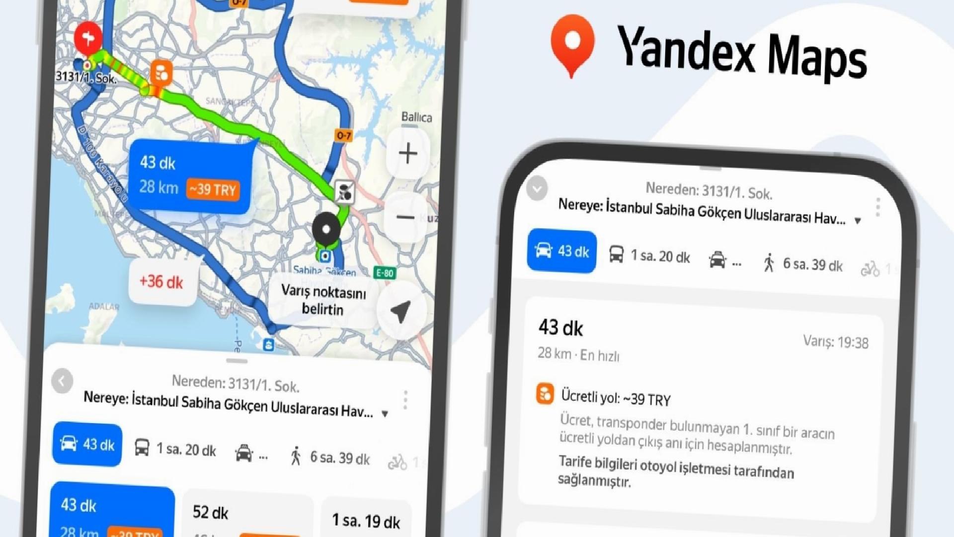 Yandex Maps, güzergahtaki yol ücretlerini göstermeye başladı