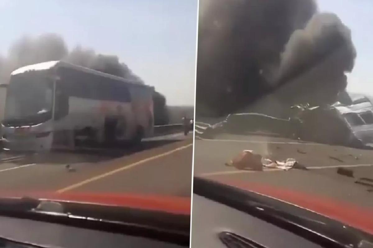 Zincirleme trafik kazasında 21 kişi hayatını kaybetti